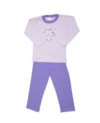 Pijama Invierno Remera Manga Larga Estampado Pajaros y Pantalon Liso