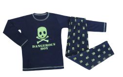 Pijama Invierno Remera M/Larga Pantalon Estampado Calavera