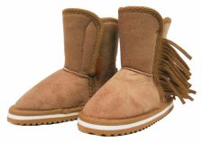 Bota Gamuza Tipo Barker Con Flecos - Pantubota