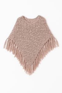 Poncho Tejido Lana Gruesa Tipo Trenzado Nuditos
