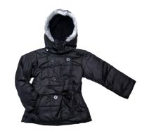 Campera Tipo Tapado con Capucha y Piel 