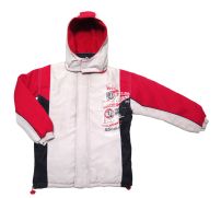 Campera de Gabardina Forrada en Polar Estampado Combinada