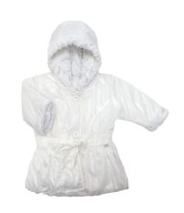 Campera con Capucha con Piel - Silver