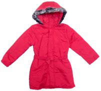 Tapado de Gabardina con Wata - Capucha Desmontable con Piel - Cinturon con Moño