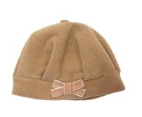 Gorro Boina Polar con Moño de Terciopelo