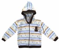 Campera de Polar Con Capucha Rayada 