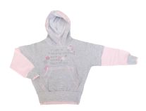 Buzo con Capucha Estampado Flor y Glitter