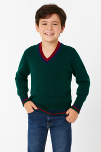 Pullover Sweater Escote V lana gruesa