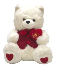 Oso de Peluche con Chaleco con Brillo y Corazon "I Love You"