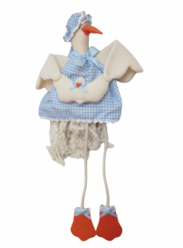 Peluche de Cigueña con Gorra y Bebe - Bienvenida