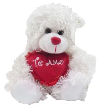 Peluche de Oso Simil Piel con Corazon Bordado "Te Amo"