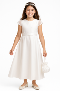 Vestido de Comunion con Florcitas Bordados