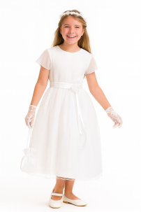 Vestido de Comunión Falda Bordada