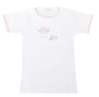 Remera Manga Corta Rosas Bordadas