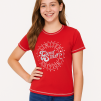 Remera Manga Corta Estampado Brillante 