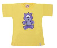 Remera Manga Corta Estampado de Oso con Glitter 