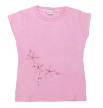 Remera Manga Corta con Flores Bordadas
