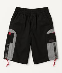 Bermuda de Gabardina con Bolsillos Tipo Cargo con Cierre