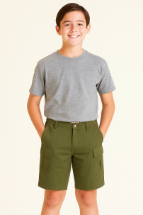 Bermuda Gabardina Bolsillo Cargo