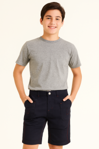 Bermuda de Gabardina con Bolsillo Cargo