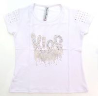 Remera Manga Corta Con Brillo Tachas Kiss
