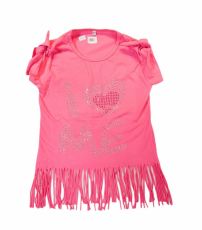 Remera Manga Corta con Flecos I Corazon ME con Tachas 