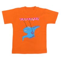 Remera Manga Corta Con Tiburon en Hamaca Bordado