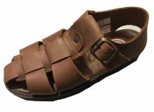 Sandalia Franciscana de Cuero con Hebilla