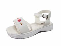 Sandalias con Hebilla y Apliques de Flores y Canutillos