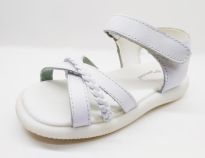 Sandalias de Cuero con Trenza y Velcro