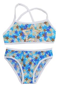 Malla de 2 Piezas Estampado y Bordada de Estrellas en Lentejuelas