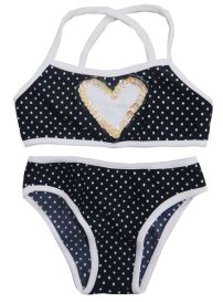 Malla 2 Piezas Estampado Lunares y Lentejuelas Bordadas