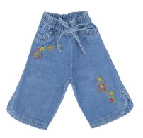 Pescadora de Jean con Bordado de Mariposas y Flores