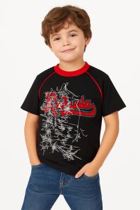 Remera Manga Corta Estampado Metalizado