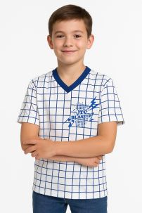 Remera Manga Corta Estampado Cuadriculado