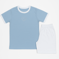 Pijama Verano Remera Manga Corta y Short con Tachas Corazon