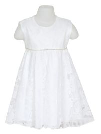 Vestido Bautismo de encaje con brillo