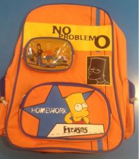 Mochila Espalda Grande, Bart Simpson (Naranja)