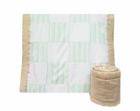 Acolchado Cuna Funcional con Chichonera Estampado Rayas y Lunares