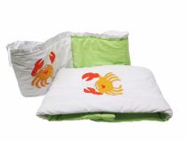 Acolchado Cuna Funcional con Chichonera Bordado de Cangrejo