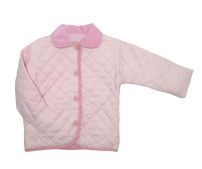 Campera de Gabardina Matelasse con Cuello de Corderoy
