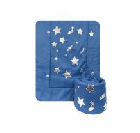 Acolchado Cuna con Chichonera Aplique de Estrellas y Planetas