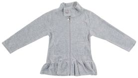 Campera de Plush con Cuello y Volados Bordado 