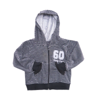 Campera de Plush con Capucha Estampado Rayada 