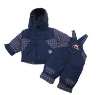 Conjunto Termico Campera y Jardinero Microfibra y Wata Combinado Escoces