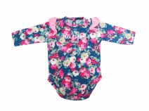 Body Manga Larga Estampado Flores