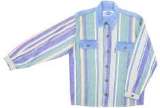 Camisaco Estampado Rayado con Detalles en Jean