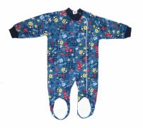 Enterito Frisado con Cierre y Pie de Cuerina Estampado