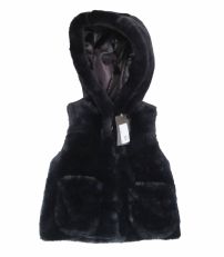 Chaleco de Piel con Capucha