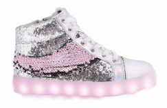 Zapatillas Botitas Plata Con Glitter OUTLET (Sin Luz Led)